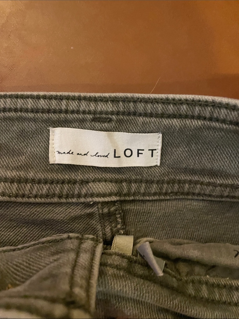 LOFT Sage Green Denim Pants, size 10/30 waist - Picture 2 of 5